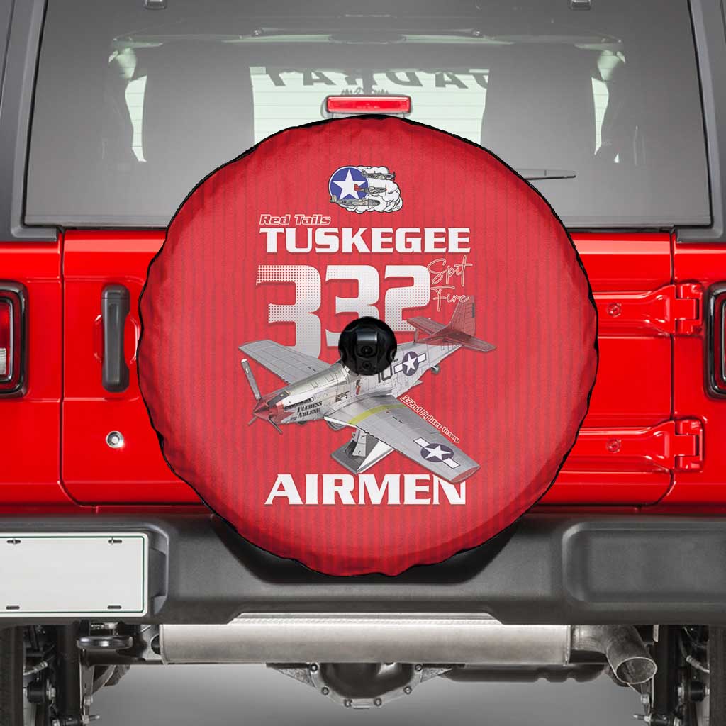 Tuskegee Red Tails Airmen Spare Tire Cover 332nd Fighter Group - Red - African Pride