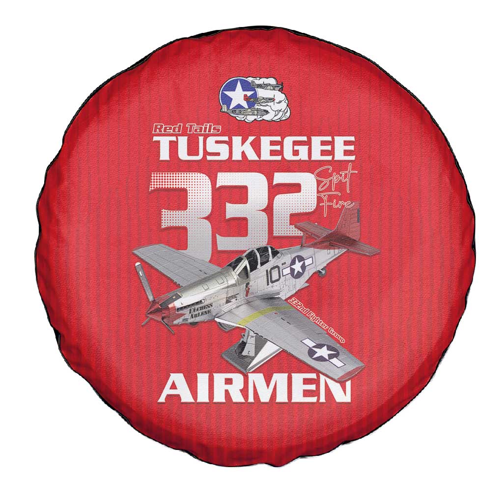 Tuskegee Red Tails Airmen Spare Tire Cover 332nd Fighter Group - Red - African Pride