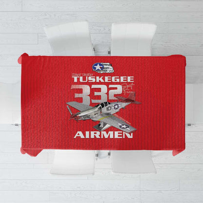 Tuskegee Red Tails Airmen Tablecloth 332nd Fighter Group - Red - African Pride