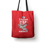 Tuskegee Red Tails Airmen Tote Bag P-51 Mustang 332nd Fighter Group - Red