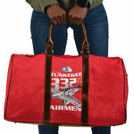 Tuskegee Red Tails Airmen Travel Bag P-51 Mustang 332nd Fighter Group - Red