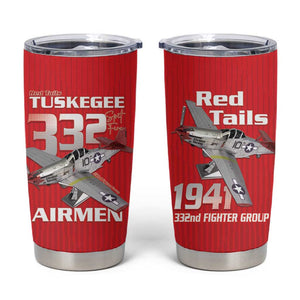 Tuskegee Red Tails Airmen Tumbler Cup 332nd Fighter Group - Red - African Pride
