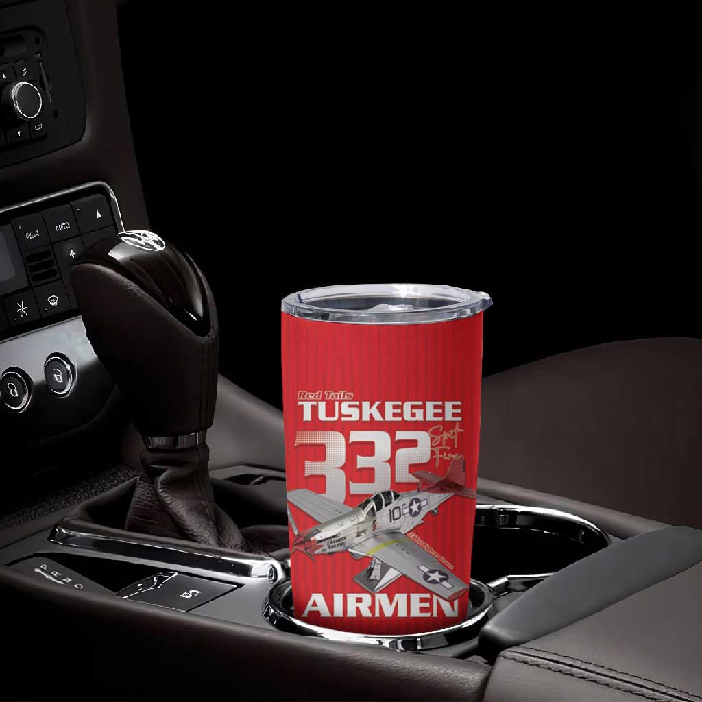 Tuskegee Red Tails Airmen Tumbler Cup 332nd Fighter Group - Red - African Pride