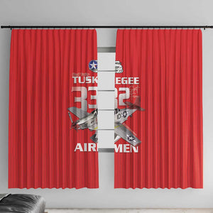 Tuskegee Red Tails Airmen Window Curtain 332nd Fighter Group - Red - African Pride