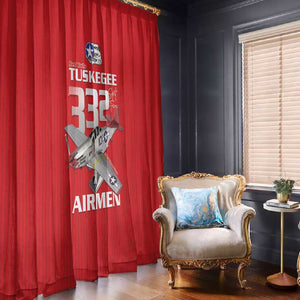 Tuskegee Red Tails Airmen Window Curtain 332nd Fighter Group - Red - African Pride