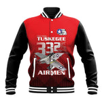 Tuskegee Red Tails Airmen Baseball Jacket 332nd Fighter Group - Black Red - African Pride