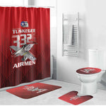 Tuskegee Red Tails Airmen Bathroom Set P-51 Mustang 332nd Fighter Group - Black Red