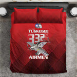 Tuskegee Red Tails Airmen Bedding Set 332nd Fighter Group - Black Red - African Pride