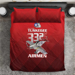 Tuskegee Red Tails Airmen Bedding Set 332nd Fighter Group - Black Red - African Pride