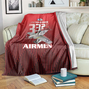 Tuskegee Red Tails Airmen Blanket 332nd Fighter Group - Black Red - African Pride