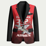 Tuskegee Red Tails Airmen Blazer P-51 Mustang 332nd Fighter Group - Black Red