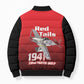 Tuskegee Red Tails Airmen Bomber Puffer Jacket P-51 Mustang 332nd Fighter Group - Black Red