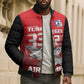 Tuskegee Red Tails Airmen Bomber Puffer Jacket P-51 Mustang 332nd Fighter Group - Black Red