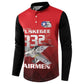 Tuskegee Red Tails Airmen Button Sweatshirt P-51 Mustang 332nd Fighter Group - Black Red