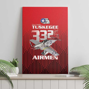 Tuskegee Red Tails Airmen Canvas Wall Art 332nd Fighter Group - Black Red - African Pride