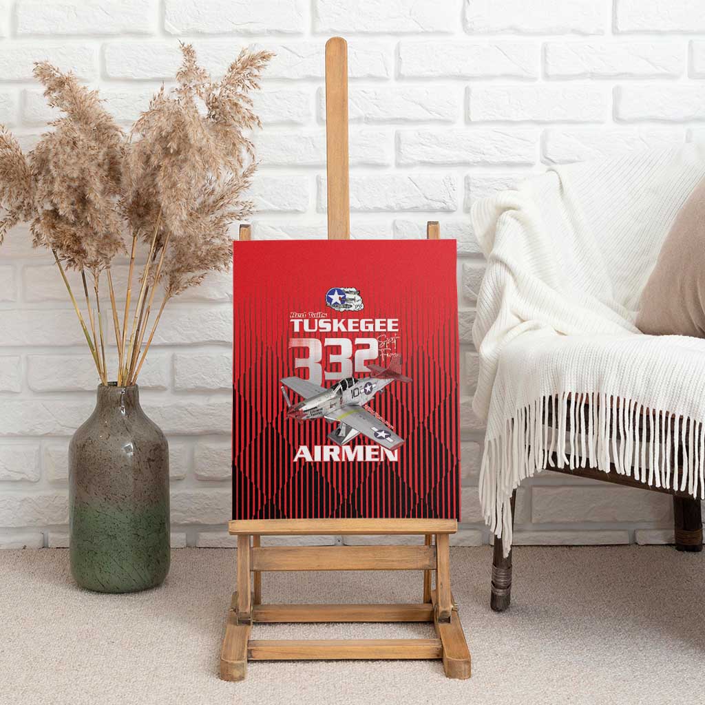 Tuskegee Red Tails Airmen Canvas Wall Art 332nd Fighter Group - Black Red - African Pride