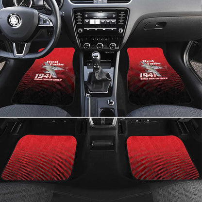 Tuskegee Red Tails Airmen Car Mats 332nd Fighter Group - Black Red - African Pride