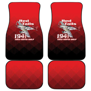 Tuskegee Red Tails Airmen Car Mats 332nd Fighter Group - Black Red - African Pride
