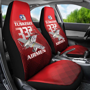Tuskegee Red Tails Airmen Car Seat Cover 332nd Fighter Group - Black Red - African Pride