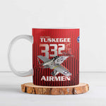 Tuskegee Red Tails Airmen Ceramic Mug P-51 Mustang 332nd Fighter Group - Black Red