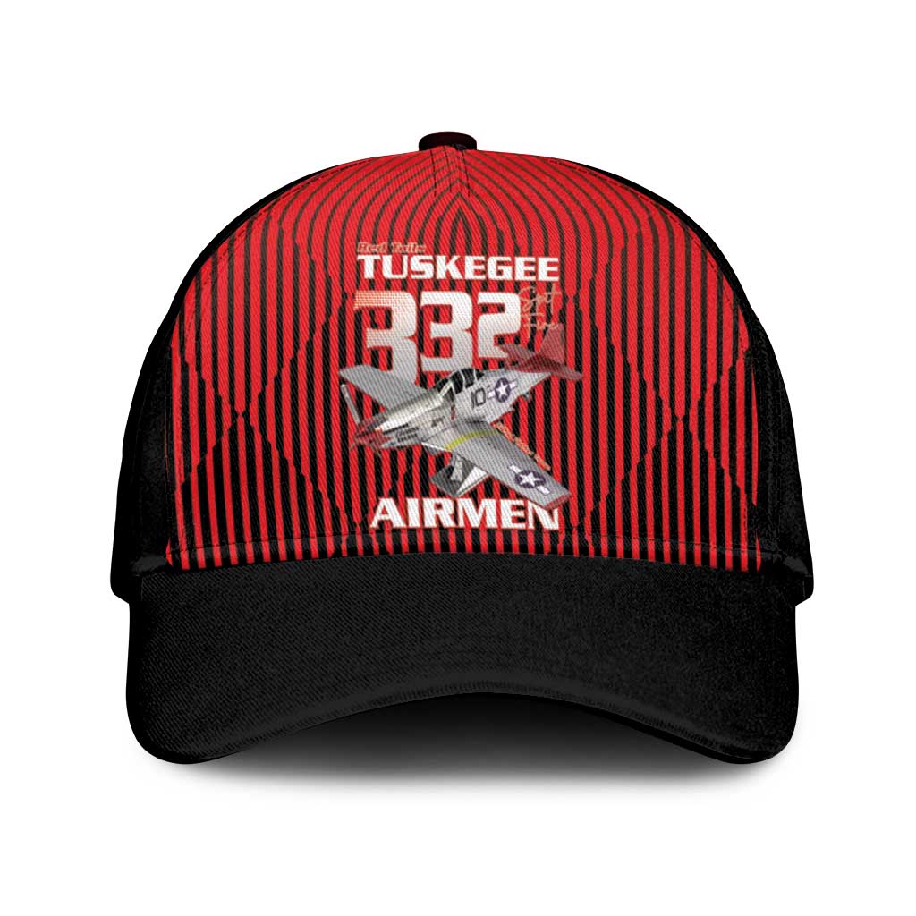 Tuskegee Red Tails Airmen Classic Cap 332nd Fighter Group - Black Red - African Pride