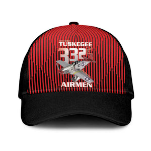 Tuskegee Red Tails Airmen Classic Cap 332nd Fighter Group - Black Red - African Pride