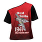 Tuskegee Red Tails Airmen Cross Shoulder Shirt P-51 Mustang 332nd Fighter Group - Black Red