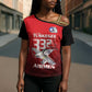 Tuskegee Red Tails Airmen Cross Shoulder Shirt P-51 Mustang 332nd Fighter Group - Black Red