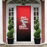 Tuskegee Red Tails Airmen Door Cover P-51 Mustang 332nd Fighter Group - Black Red