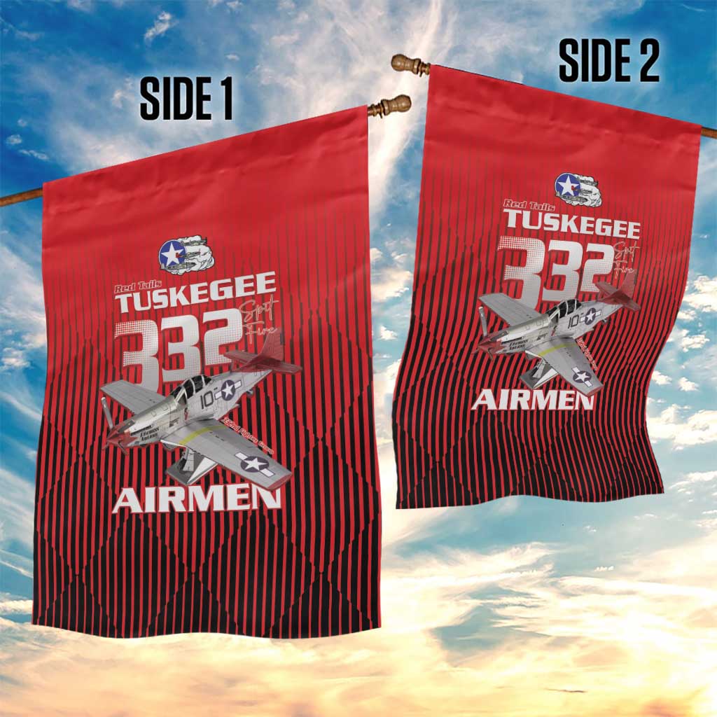 Tuskegee Red Tails Airmen Garden Flag 332nd Fighter Group - Black Red - African Pride