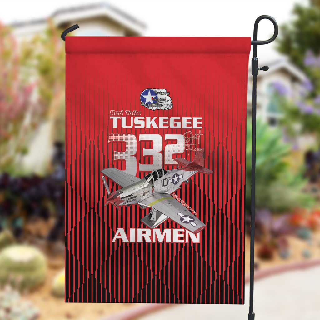 Tuskegee Red Tails Airmen Garden Flag 332nd Fighter Group - Black Red - African Pride