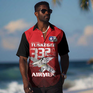 Tuskegee Red Tails Airmen Hawaiian Shirt 332nd Fighter Group - Black Red - African Pride