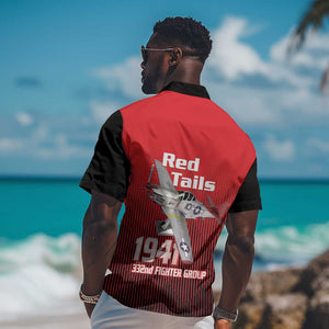Tuskegee Red Tails Airmen Hawaiian Shirt 332nd Fighter Group - Black Red - African Pride