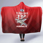 Tuskegee Red Tails Airmen Hooded Blanket 332nd Fighter Group - Black Red - African Pride