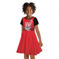 Tuskegee Red Tails Airmen Kid Short Sleeve Dress 332nd Fighter Group - Black Red - African Pride
