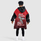 Tuskegee Red Tails Airmen Kid Wearable Blanket Hoodie 332nd Fighter Group - Black Red - African Pride