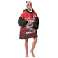 Tuskegee Red Tails Airmen Kid Wearable Blanket Hoodie 332nd Fighter Group - Black Red - African Pride