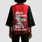 Tuskegee Red Tails Airmen Kimono Sleeve Blouse P-51 Mustang 332nd Fighter Group - Black Red