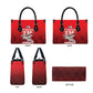 Tuskegee Red Tails Airmen Leather Bag P-51 Mustang 332nd Fighter Group - Black Red
