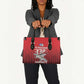 Tuskegee Red Tails Airmen Leather Bag P-51 Mustang 332nd Fighter Group - Black Red