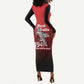 Tuskegee Red Tails Airmen Long Sleeve Bodycon Dress 332nd Fighter Group - Black Red - African Pride
