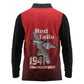 Tuskegee Red Tails Airmen Long Sleeve Polo Shirt 332nd Fighter Group - Black Red - African Pride