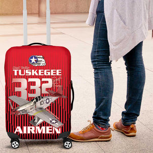 Tuskegee Red Tails Airmen Luggage Cover 332nd Fighter Group - Black Red - African Pride