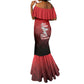 Tuskegee Red Tails Airmen Mermaid Dress 332nd Fighter Group - Black Red - African Pride