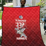 Tuskegee Red Tails Airmen Quilt 332nd Fighter Group - Black Red - African Pride