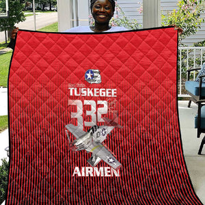 Tuskegee Red Tails Airmen Quilt 332nd Fighter Group - Black Red - African Pride