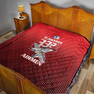 Tuskegee Red Tails Airmen Quilt 332nd Fighter Group - Black Red - African Pride