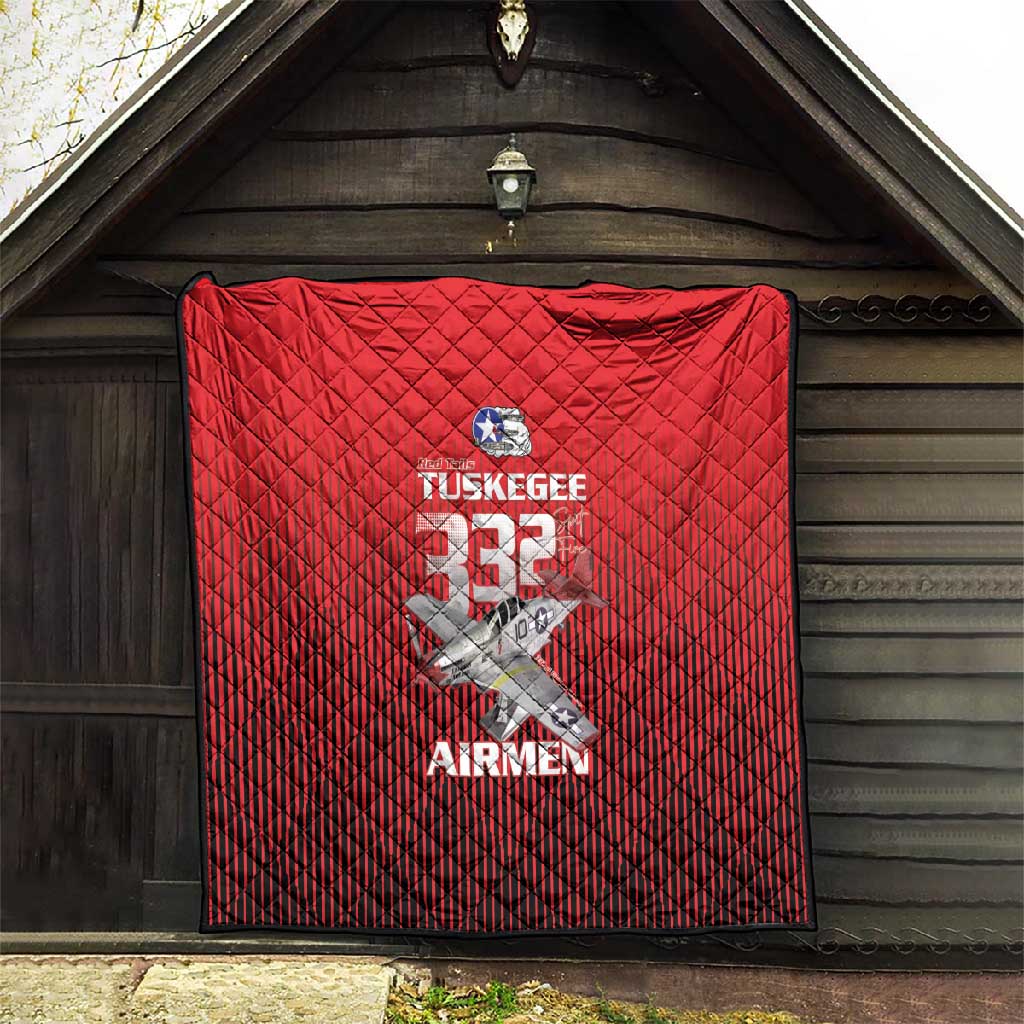 Tuskegee Red Tails Airmen Quilt 332nd Fighter Group - Black Red - African Pride