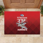 Tuskegee Red Tails Airmen Rubber Doormat 332nd Fighter Group - Black Red - African Pride
