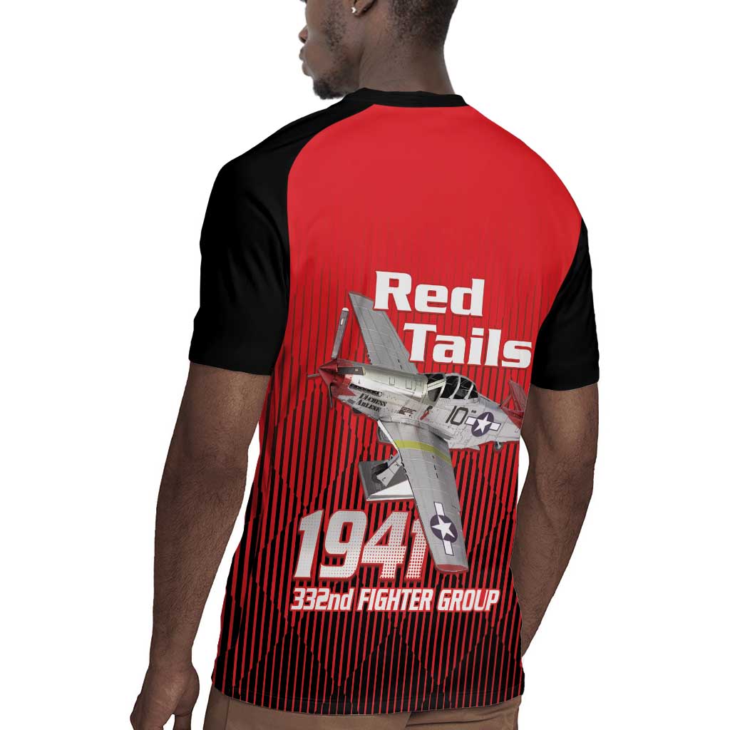 Tuskegee Red Tails Airmen Rugby Jersey 332nd Fighter Group - Black Red - African Pride